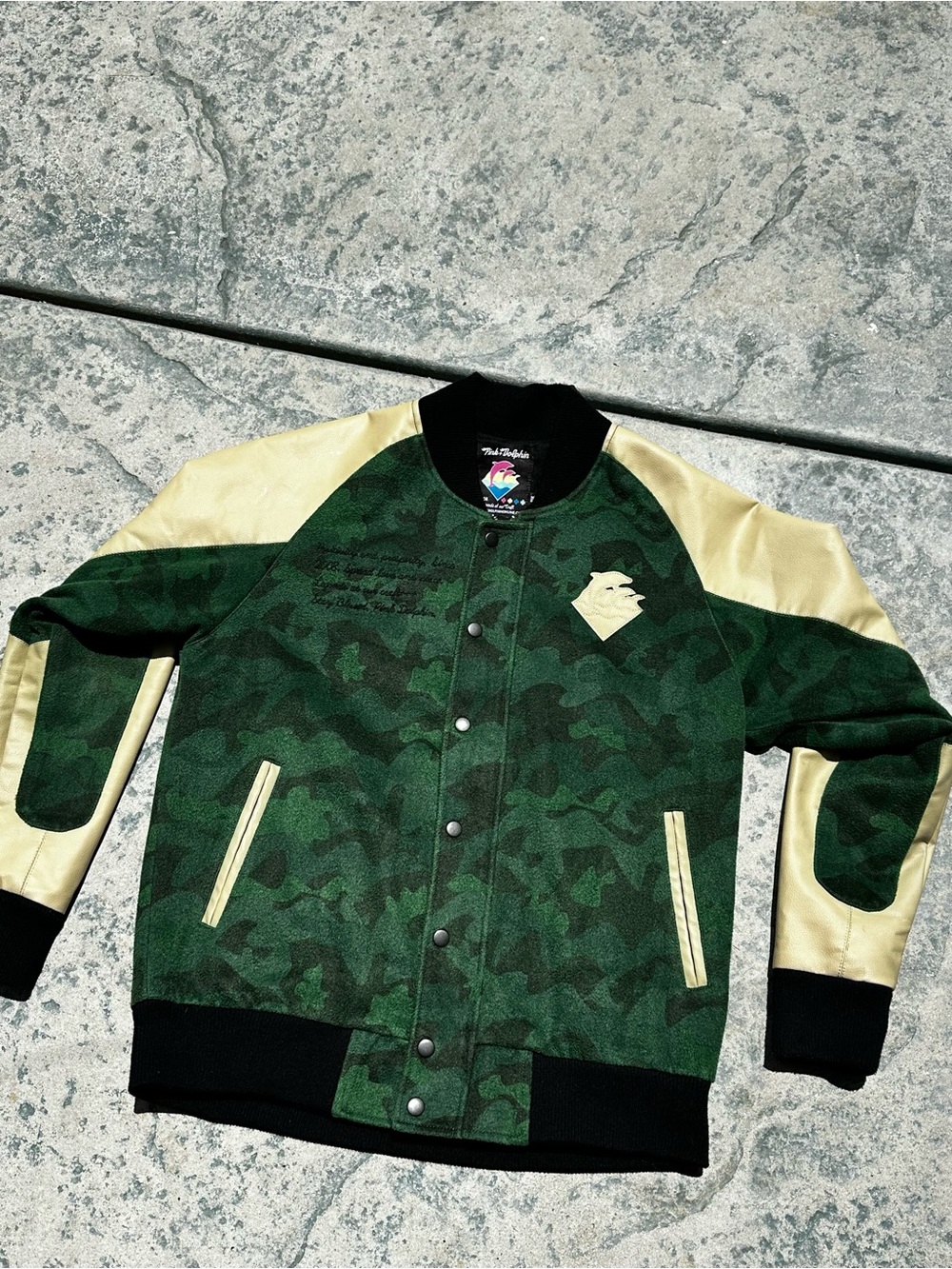 Pink Dolphin Green Camo Jacket Size Large Men’s